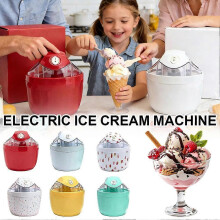 (Yellow) Sähköinen jäätelökone Keltainen Pieni Koti Mini Sorbet Jogurttikone