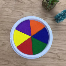(6 Colors, 03) Large Round Craft Ink Pad Set for Fingerprint Stamping and DIY Projects, Washable Non-Toxic Colors