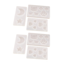 6X Katze BäR Pfote Herz Mond Stern Silikon Form Harz Silikon Form Handgemachte DIY Schmuck Machen Epoxidharz Formen