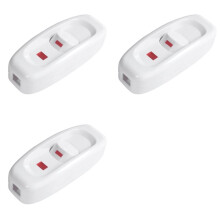 3X Kompakter Weisser Kunststoff - Schnur Licht Lampe Schalter Leuchtenschalter