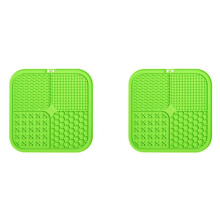 2X Lick Mat for Dogs, Food-Grade Silicone Dog Lick Mat As Dog & Cat Slow Feeder, Dog Licking Mat with Suction Cups Green