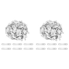 200Pcs Stamping Blank Tag 34mm Stainless Steel Link Connector Metal Blank Charm Curved Link Charm Engravable Blank Tag