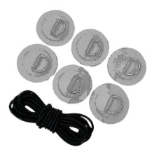 (Gray) 6 Pieces PVC D-Ring Patches with 5m Black Elastic Bungee Cord, for Kayak, Canoe, Inflatable Boat, SUP, Grey and 5 Colours Available