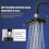 (Black) Rainfall Shower Head Water Saving High Pressure Shower System Replacement Compatible with Standard 4-Point Interface 3