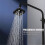 (Silver) Rainfall Shower Head Water Saving High Pressure Shower System Replacement Compatible with Standard 4-Point Interface 5