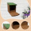 (green) Wood Squirrel Feeder with Easy Open Lid, Removable Panel, Solid Wood Feeding Station 5