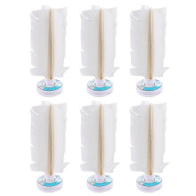 6 Pcs White Training Goose Feather Shuttlecock Chinese Traditional Sports Indoor Outdoor