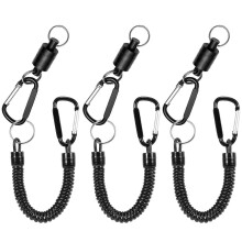 3pcs Fly Fishing Magnetic Net Release Holder Lanyard with Keeper Clip