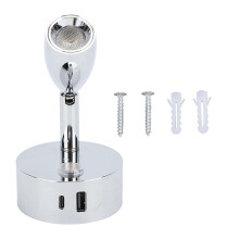 Lampada da lettura a LED 12-24V ad alta luminosità, ideale per camper, camion, campeggio e yacht, finitura cromata.