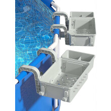 Multifuncional Poolside Almacenamiento Cesta con Taza Titular Encaja La mayoría Marco Pools 1Uds