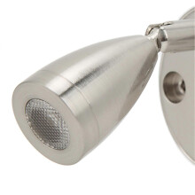 Lampada a compressione LED per camper, con dimmer a impulsi, 3 colori, porta USB, 12-24 V, 3 W, per campeggio, yacht, con alloggiamento in nichel.