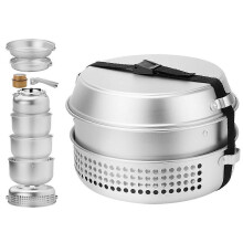 10pcs Camping Stove Pot Pan Set for Outdoor Backpacking Cooking