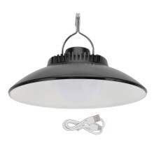 Lampada da tenda a LED ricaricabile tramite USB, 2 modalità, lanterna da campeggio con gancio per emergenze all'aperto