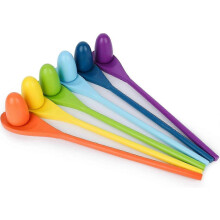 12PCS Egg Spoon Race Game Set Kids Relay Race Easter Wooden Egg Balance Game for Easter Egg Hunt Outdoor Lawn