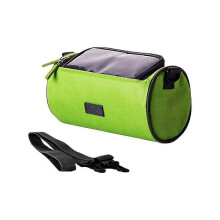 Wear Resistant Bike Handlebar Cylinder Bag Phone Touch for Cycling (Green) 22x10cm
