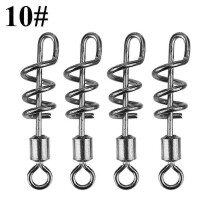 50Pcs Stainless Steel Barrel Swivels with Screwed Snap Fishing Bait Hook Connector(10#)