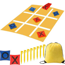 Portable Giant Tic Tac Toe Bean Bag Toss Game Kids Families Outdoor Interactive Fast Yard