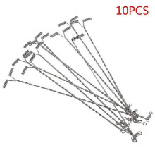 10pcs Stainless Steel Fishing Wire Arm Leader 15cm for Men Dad Grandpa 26s