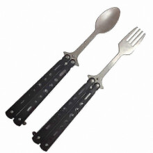 Camping Cutlery Set 2pcs Spoon Fork for Outdoor Adventures Hunting Travel Gear 2 Colors