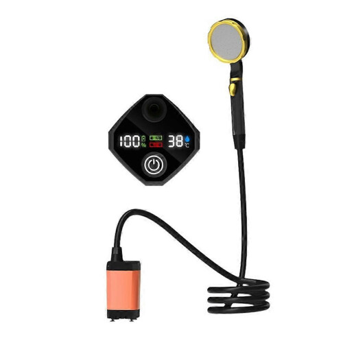 7800mAh Portable Rechargeable Shower Pump with Smart Digital Display Orange
