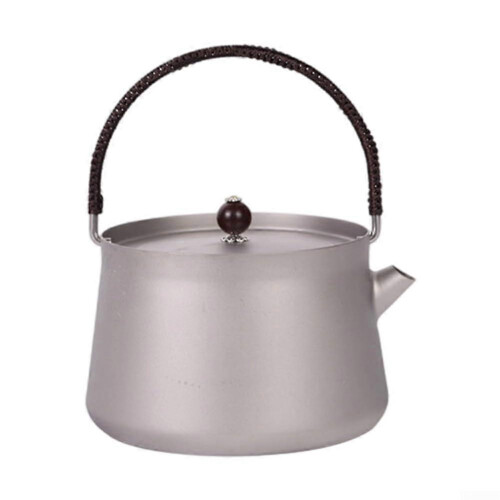 Camping Kettle 800ml Ultralight Rustproof Titanium for Hiking Backpacking Coffee Brewing