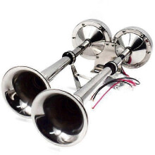 Tromba elettrica doppia in acciaio inox marino da 18-1/2 pollici, 12V, a doppia camera, versione Flu Edition 0703