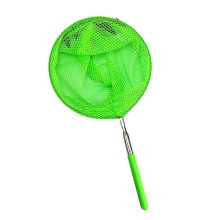 Retractable Stainless Steel Pool Net for Fishing Cleaning Butterfly Dragonfly Fish Mesh green