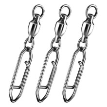 30Pack Fishing Speed Clips Quick Change Snap Swivels Ball Bearing Power Clips Type 5 Silver