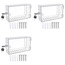 3X Universele Thermostaatbeschermer met Slot Universele Combinatieslotkast Thermostaat van Transparant Acryl met Veiligheidsslot