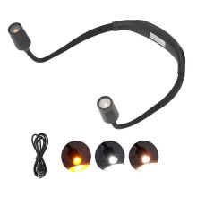 Lampada da lettura a compressione LED Type-C con 4 LED e 3 sorgenti luminose per la corsa notturna e il campeggio.