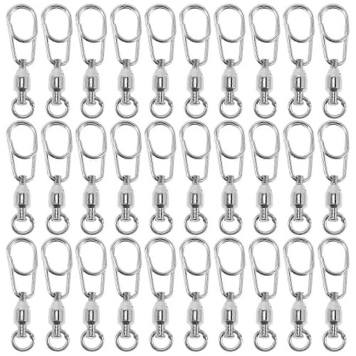 Stainless Steel Heavy Duty Swivels Rustproof Smooth Rotation Quick Change Lure 30 Pack