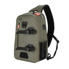Borsa a tracolla impermeabile per la pesca, scatola portaoggetti per esche e accessori (foto a colori).
