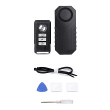 Klaxon antivol sans fil 113 dB pour vélo et moto - Détecteur de vibrations - Noir