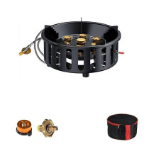 Portable Windproof Electronic Ignition Gas Stove 21000W Camping BBQ Hiking Black