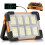 100W Solar Rechargeable Work Light 144LED 10000LM 4Mode IP66 Portable Stand 1