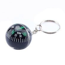 Porte-clés boule de 28 mm, boussole à liquide, camping, randonnée, voyage, survie en plein air