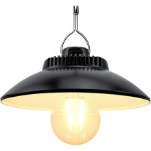 Lampada da campeggio retrò a LED ricaricabile con 2 modalità di luminosità, gancio per appenderla, lanterna da tenda, luce bianca calda.