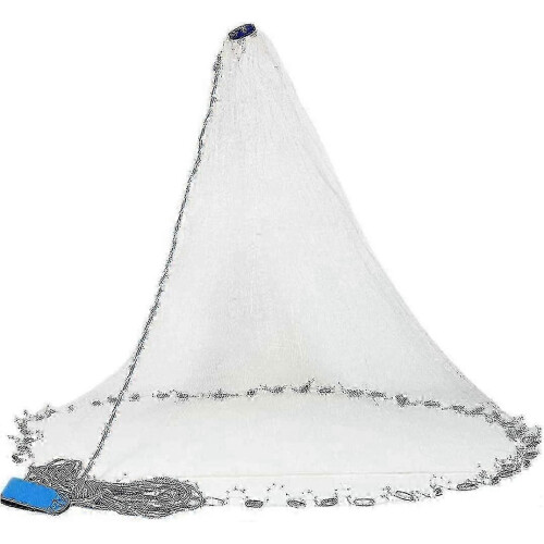 Salzwasser-Handangelnetz, Nylon, tragbar, Köderfalle, weiß