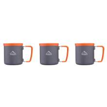 3X WIDESEA Camping Aluminum Cup Outdoor Mug Picnic Cooking Equipment for Hiking Trekking Gray