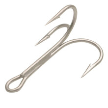 Triple Hook 9617PS Size 1/0 Pack of 5 Durable High-Strength Steel Fishing Hooks