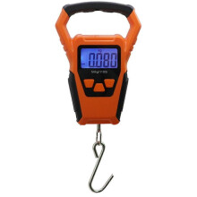 50kg LCD Digital Fishing Scale with Ruler Anti-Slip Portable Weighing Tool Orange