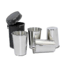 4uds Inoxidable Acero Wine Glasses 150ml Stackable para Camping