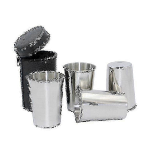 4uds Inoxidable Acero Wine Glasses 150ml Stackable para Camping