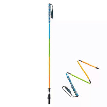 Bastoncini da trekking pieghevoli in fibra di carbonio a 5 sezioni, ultraleggeri e portatili, con magnete singolo.