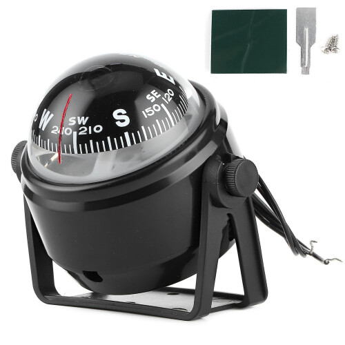 Boat Marine Compass 12V LED Display Direction Adjustable Bracket Durable ABS for Sailing