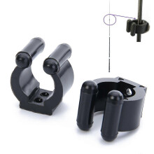 DWW-2 Pieces Wall Mount Billiard Cue Clamp Fishing Rod Storage Holder Plastic Clips (L)