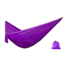 (Purple) Hamaca individual portátil, 245x90 cm, nailon 210T resistente, capacidad 400 kg, para camping y jardín al aire libre
