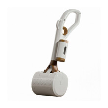 (Khaki) Ergonomic Long Handle Dog Poop Scooper, ABS Hands-free Pet Waste Picker for Outdoor Walking