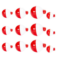 12Uds Plástico Bola De agua Bubble Pesca Flotador Conjunto 4 Tamaños Multicolor
