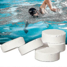 (50pcs) Comprimidos de Cloro 50 Unidades para Piscina e Banheira de Hidromassagem, Estabilizados com Ácido Cianúrico, Prevenção de Algas